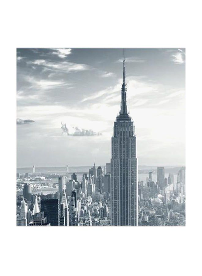 RYN Manhattan Skyline MDF Wall Art Multicolour 30x30centimeter - Image 2