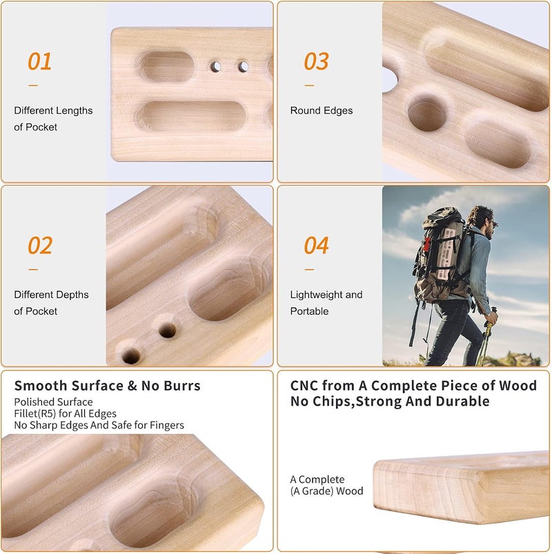 TWO STONES Portable Hangboard for Rock Climbing Training - Indoor and Outdoor - Image 3