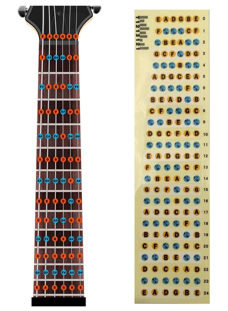 Click to open expanded view Mike Music Guitar Fretboard Note Decals Fingerboard Frets Map Sticker for Beginner Learner Practice Fit 6 Strings Acoustic Electric Guitar(Guitar-Multicolor) - Image 2