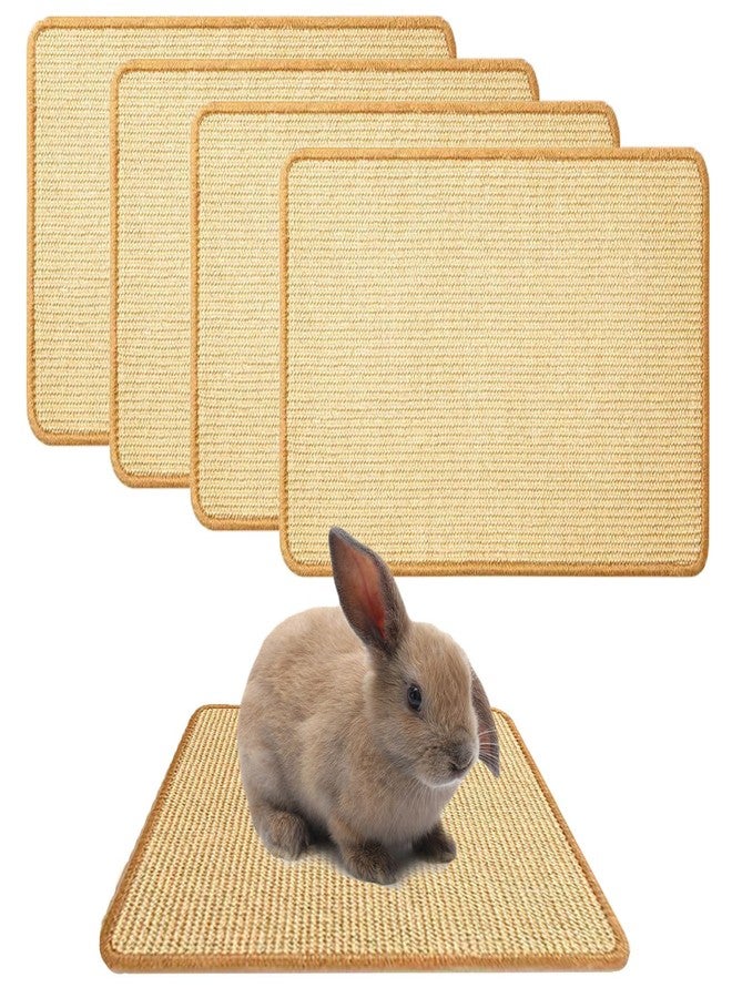 Oncpcare 4PCS Rabbit Scratch Mat - Natural Bunny Scratching Pad for Claws & Teeth Care, Cages & Pet Cage Bedding, 16x12 - Image 1