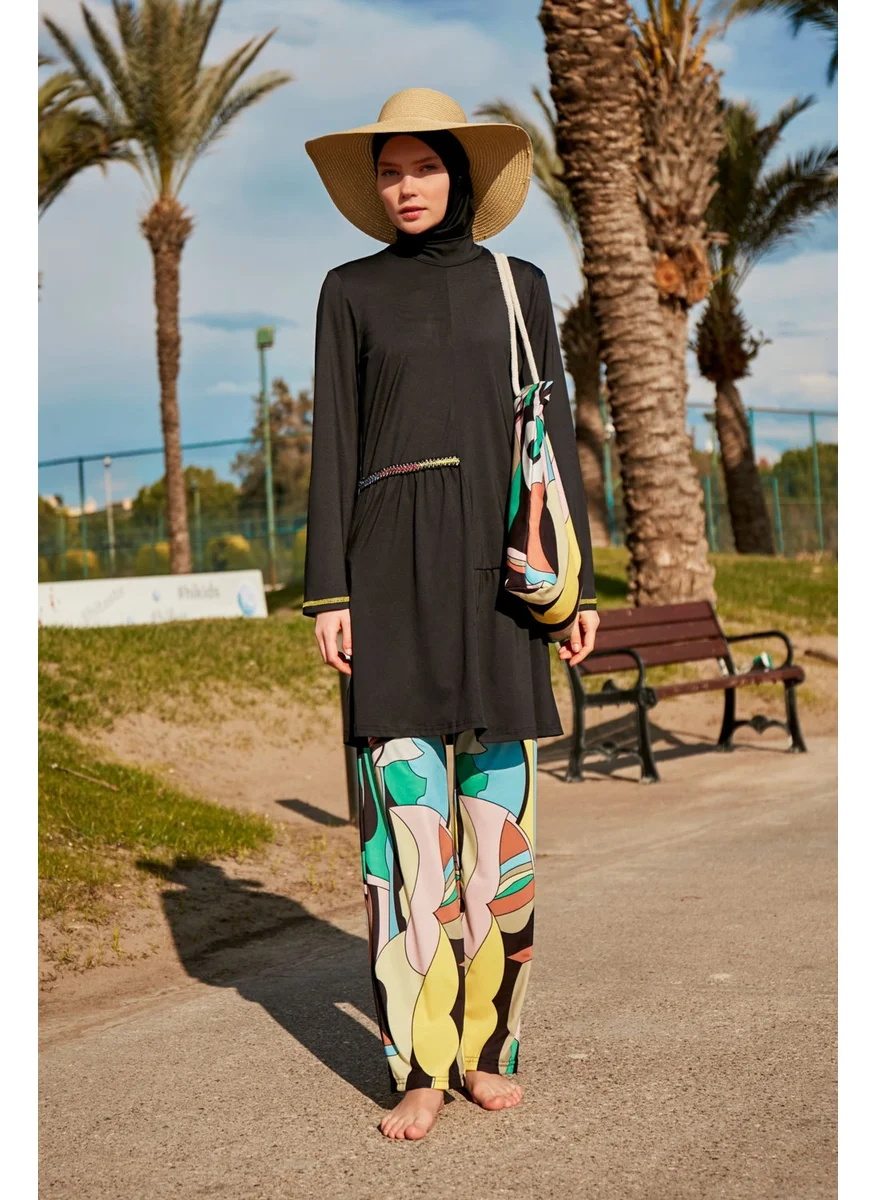 Marina Lycra Black Fully Covered Hijab Swimsuit M2469