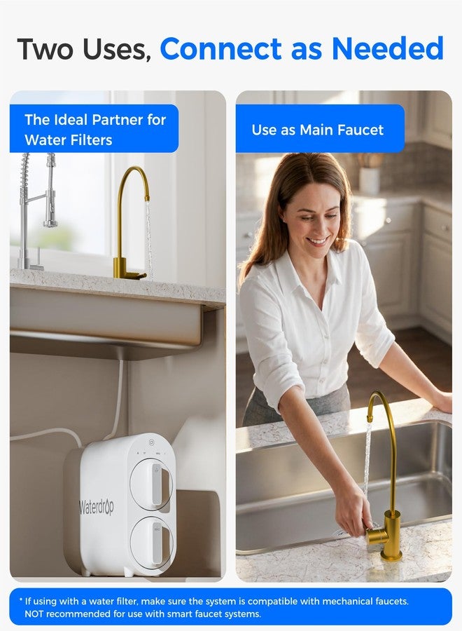ووتر دروب صنبور فلتر مياه التناضح العكسي Waterdrop G2FCT-Gold، ذهبي مصقول - Image 4