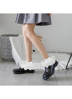 Looching 3 Pairs Baby Girls Ruffle Socks Cute Toddler Frilly Lace Turn Cuff White Summer Thin Mesh Dress Socks for Kids  - Image 5