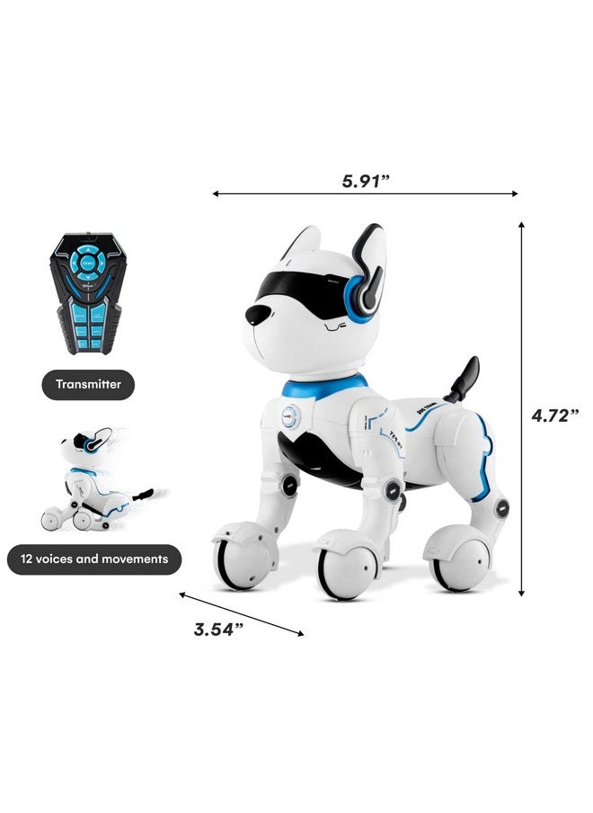 Top Race Top Race Rechargeable Robot Dog- Interactive Smart Robo Dog for Kids Ages 5-7 - Programmable with Remote Control, Voice and Touch Features - Realistic Actions and Perform Tricks - 4x5x6 Inches (White)  - Image 3