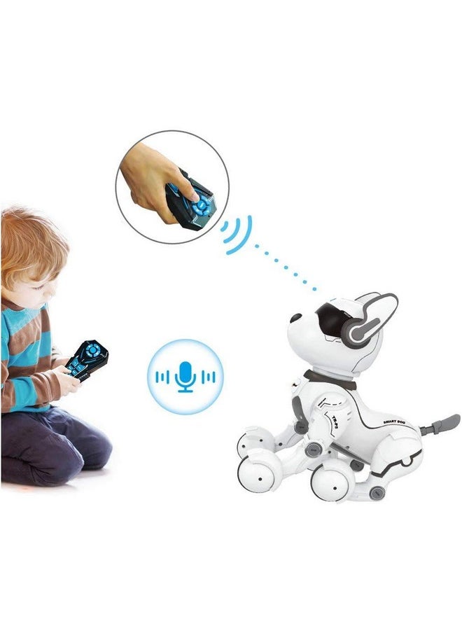 Top Race Top Race Rechargeable Robot Dog- Interactive Smart Robo Dog for Kids Ages 5-7 - Programmable with Remote Control, Voice and Touch Features - Realistic Actions and Perform Tricks - 4x5x6 Inches (White)  - Image 5