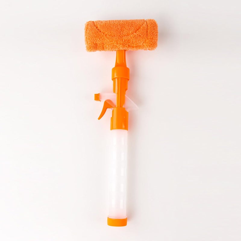 FYCAN 3 in 1 Easy Glass Spray Type MultiFunctional DoubleSided Cleaning Scraper Household Tool Spray Water Brush Glass Scraping Tool Cleaner Accessories DoubleSided Window Cleaner WindowOrange