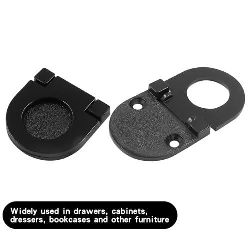 Coufce 2 Pack Recessed Pull Ring Handles Black Hidden Recessed Type Drawer Mount Handle Deck Cabinet Flush Ring Sliding Door Pull Handle Recessed Furniture Grip（with Screws） - Image 5