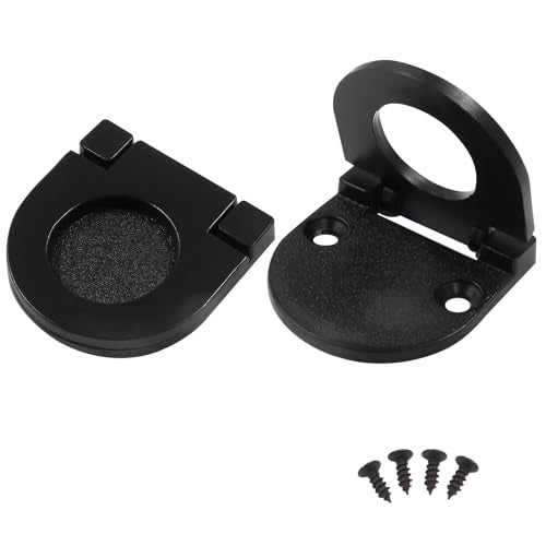Coufce 2 Pack Recessed Pull Ring Handles Black Hidden Recessed Type Drawer Mount Handle Deck Cabinet Flush Ring Sliding Door Pull Handle Recessed Furniture Grip（with Screws） - Image 1