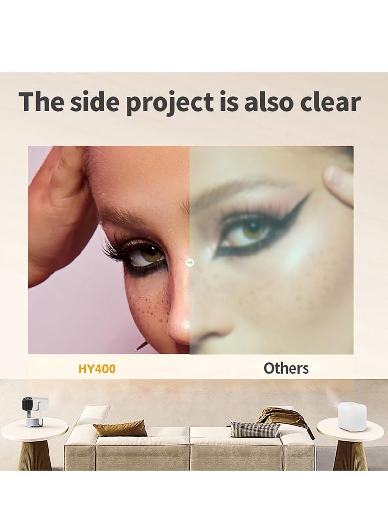 Yinzam HY400 Projector, 1080p Android 11 1GB 8GB Max 4K Triple LED Projector with Battery Auto Focus Gimbal for Outdoor Travel  - Image 4