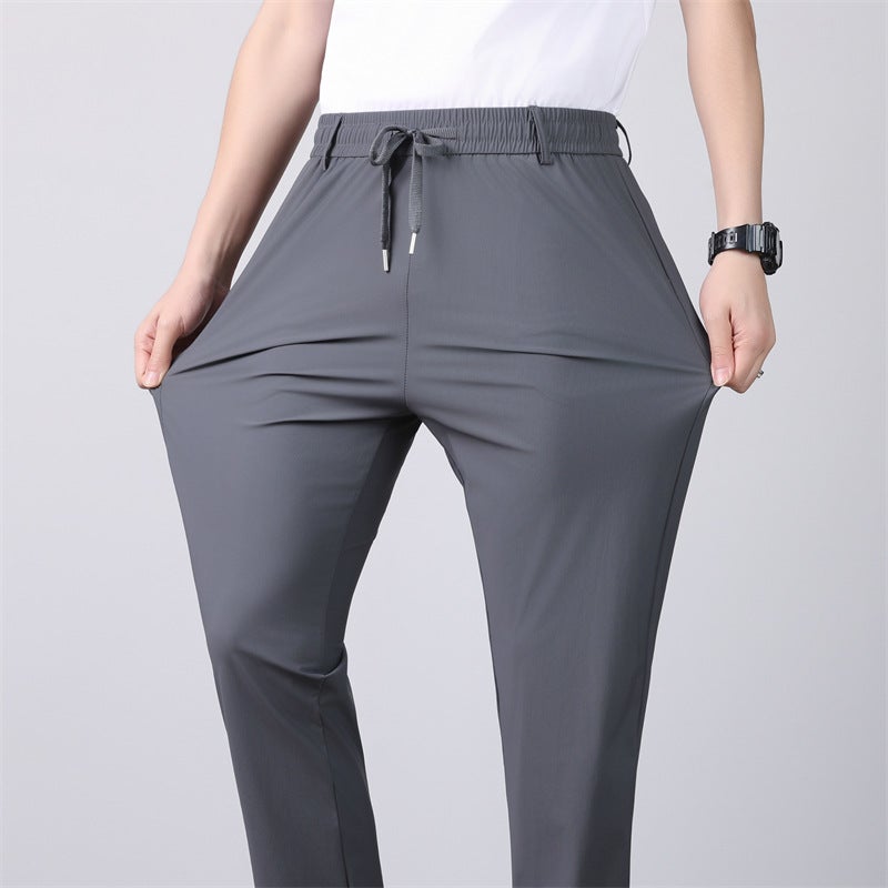 Summer Ice Silk Pants Men'S Straight Loose High-Elastic Quick-Dry Pants Air Conditioning Pants Sun Protection Uv-Resistant Sports Long Pants Exclusive - Image 5