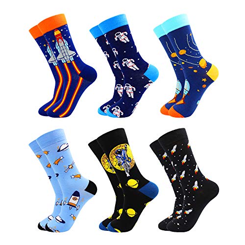 TOEJYJ TOEJY Fun Crazy Funny Dress Socks for Men, Cute Novelty Cool Silly Funky Pattern Graphic Calf Cotton Crew Socks Gift - Image 1