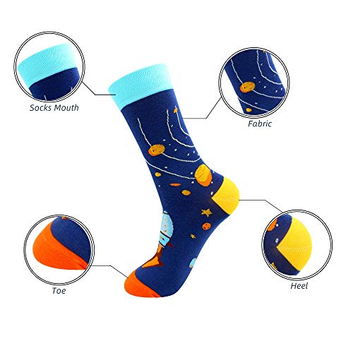 TOEJYJ TOEJY Fun Crazy Funny Dress Socks for Men, Cute Novelty Cool Silly Funky Pattern Graphic Calf Cotton Crew Socks Gift - Image 3