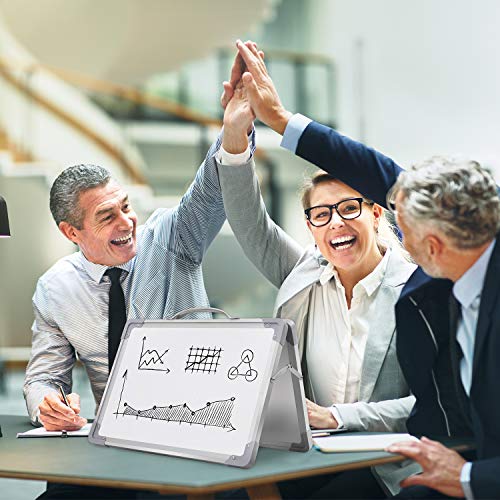 H-Qprobd Small Dry Erase White Board - 16"x 12" Double Sided Mini Foldable Magnetic Desktop whiteboard for Kids Drawing, Teacher Instruction and Meeting Discuss - Image 4