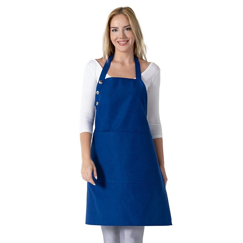 TOSHE Kitchen Apron Waterdrop Resistant Cotton Apron with adjustable Aprons for Women with Pockets 10 Color option Cooking Blue Apron Navy Blue