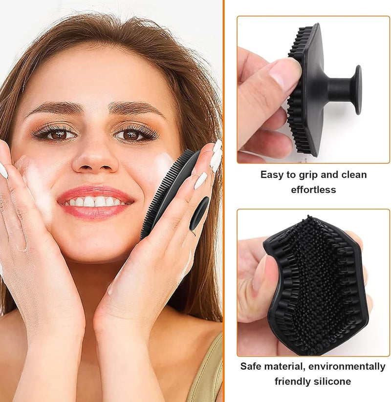 HOFASON Silicone Body Scrubber, Shower Scrubber for Nourishing Cleaning & Exfoliating Your Skin Lather Boosting Bristles with Ergonomic Non Slip Handle, Body Exfoliator for Men and Women bath brush - Image 2