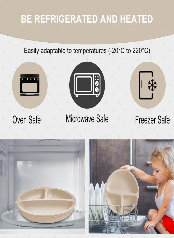 آي ميس يو مجموعة تغذية الطفل من السيليكون، مجموعة من 5 قطع من أدوات الفطام LED للأطفال تتضمن وعاء شفط وطبقًا وملعقة وشوكة للأطفال وكوبًا مع قشة وغطاء ومستلزمات تغذية الطفل - Image 3