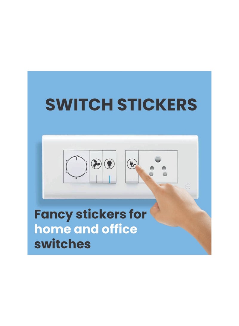 PRINTSHOP4ME Light Switch and Power Outlet Stickers - Switch Icon Stickers to Label Appliances for Easy Identification and Home Decor - 20 Designs - Switch ID Stickers (White, 40 Pcs Switch Icon) - Image 2