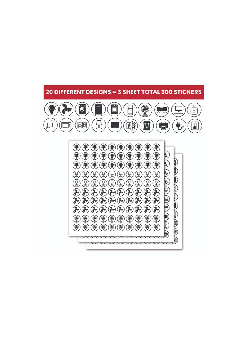 PRINTSHOP4ME Light Switch and Power Outlet Stickers - Switch Icon Stickers to Label Appliances for Easy Identification and Home Decor - 20 Designs - Switch ID Stickers (White, 40 Pcs Switch Icon) - Image 5