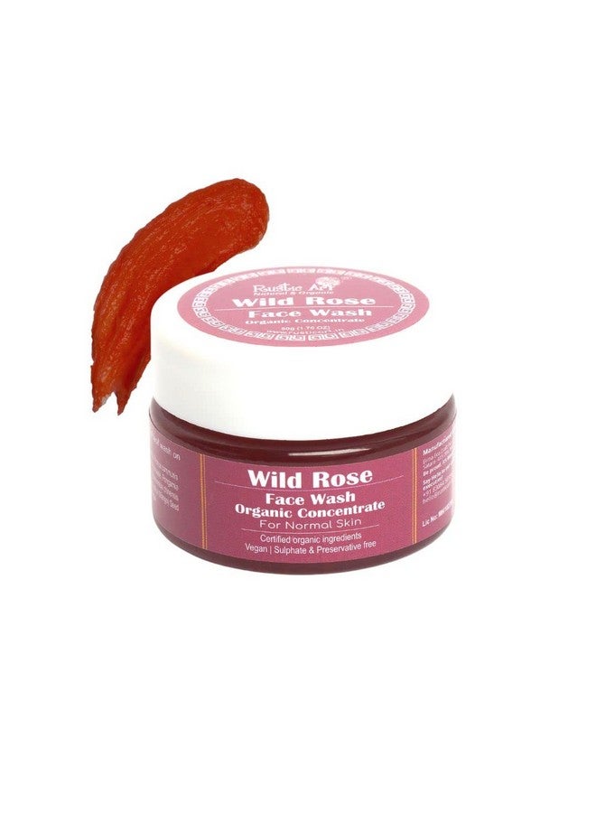 راستيك أرت غسول الوجه العضوي بالورد البري المركز للبشرة العادية والجافة غني بزبدة المانجو 50 جم - Image 1