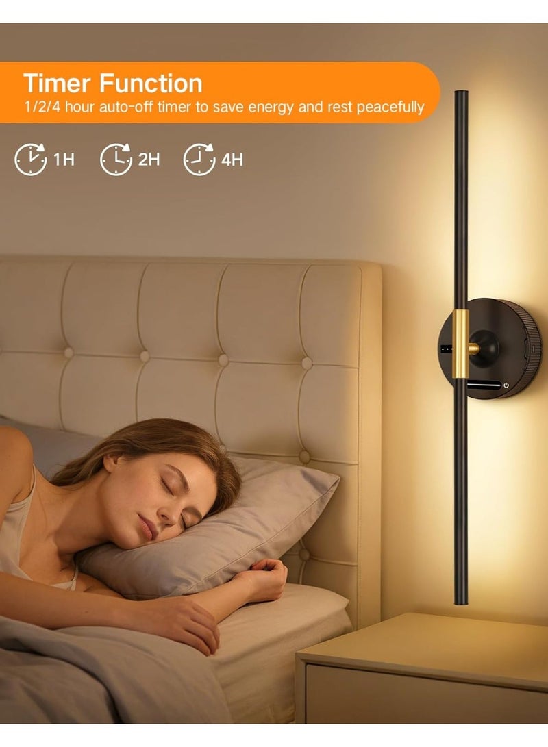 OUTON Rechargeable LED Wall Sconce with 8000mAh Removable Battery, Remote & Touch Control, Dimmable Wall Light, Power Indicator, 3 Color Temperatures, Black - Image 3
