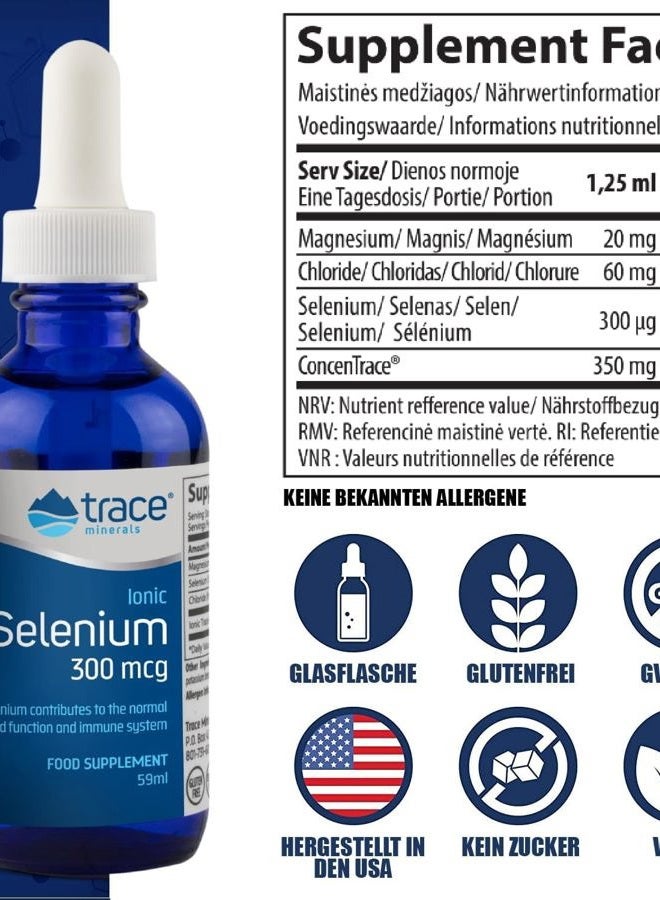 Trace Minerals Liquid Ionic Selenium 300 mcg Dietary Supplement | Antioxidant, Supports Immunity, Thyroid Health | Vegan, Gluten Free, Non-GMO | 2 fl oz (1 pack), 48 servings - Image 2
