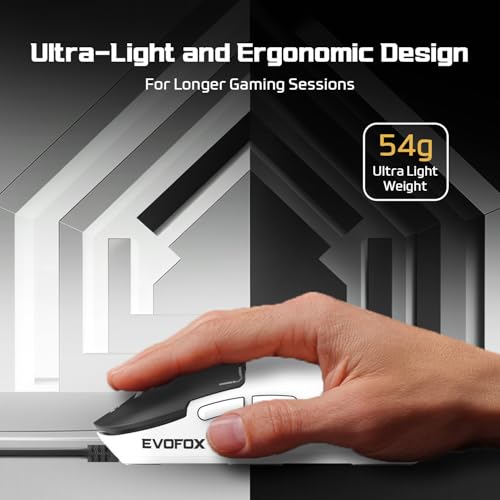 EvoFox Phantom Air Ultra Lightweight Gaming Mouse 54g | Upto 1000Hz Polling Rate, 7000 FPS, 12800 DPI | Honeycomb RGB Lighting | Fully Programmable with Windows Software & On-Board Memory | White - Image 5