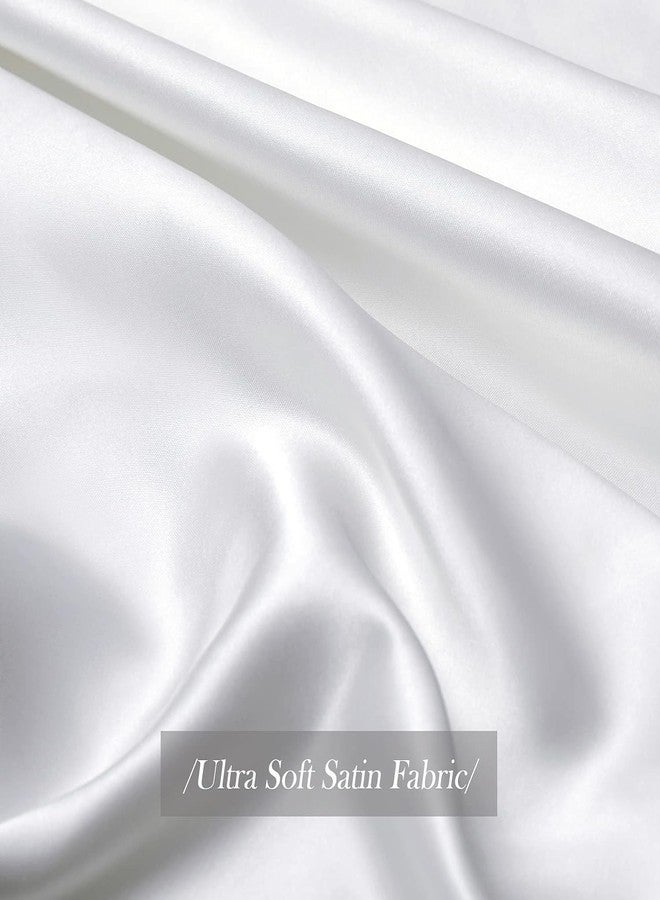 Craftelio Luxury Satin Pillowcase Set of 2 with 3 Free Hair Scrunchies | Silky Soft Pillow Covers for Hair & Skin Care | Anti-Frizz, Wrinkle-Resistant, Breathable Bedding for Beauty Sleep (White) - Image 5