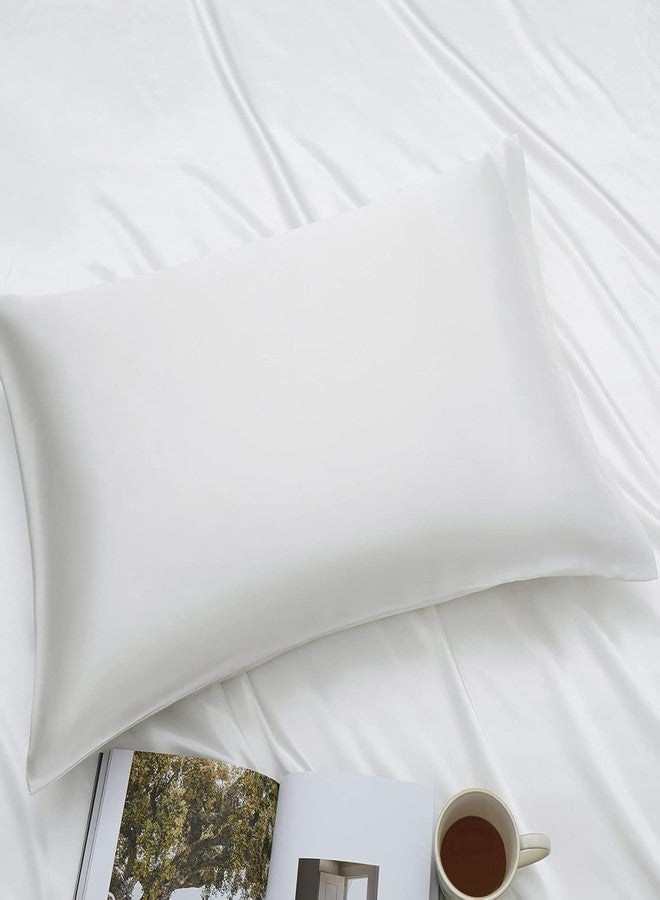 Craftelio Luxury Satin Pillowcase Set of 2 with 3 Free Hair Scrunchies | Silky Soft Pillow Covers for Hair & Skin Care | Anti-Frizz, Wrinkle-Resistant, Breathable Bedding for Beauty Sleep (White) - Image 3