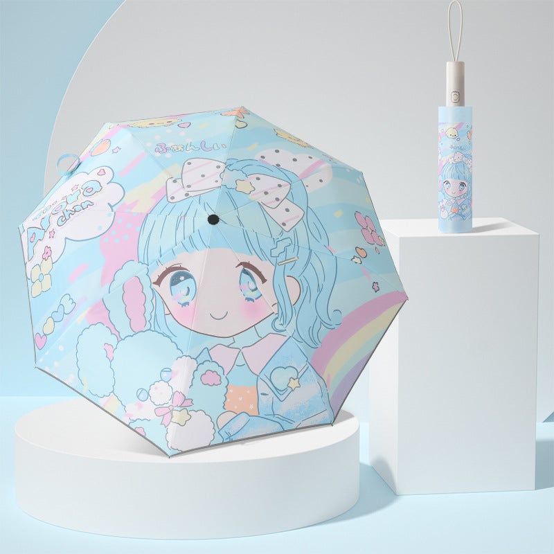Cartoon Automatic Kids Umbrella – Foldable Reflective Strip for Ages 6-12 - Image 4