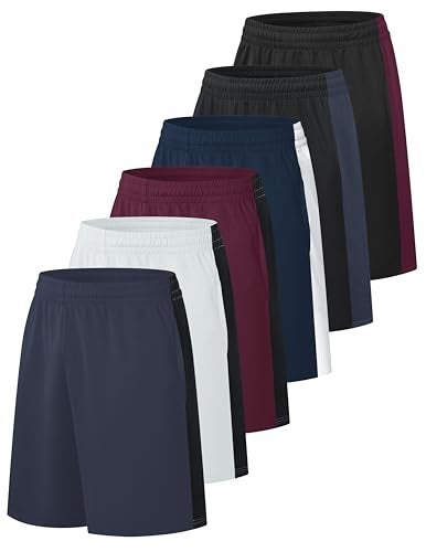 OYGSieg 6 Pack Mens Mesh Athletic Basketball Shorts Gym Shorts with Pockets, Quick Dry Workout Running Shorts Casual for Men C XL - Image 3