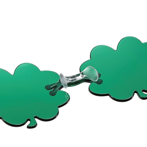 IKUVNA St. Patrick's Day Irish Shamrock Sunglasses Irish Shamrock Sunglasses Green Four Leaf Clover Leprechaun Costume Glasses (Green 2) - Image 3