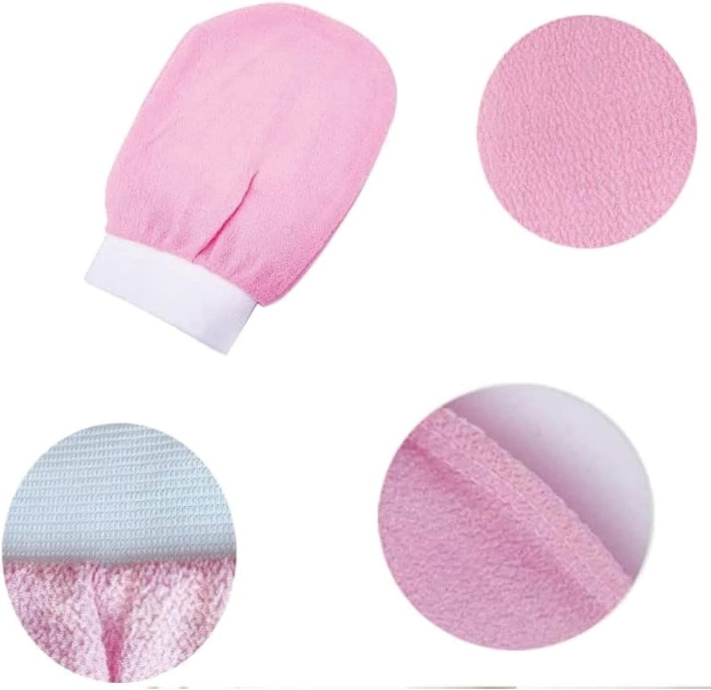 SHOWAY Korean Deep Exfoliating Glove for Body | Exfoliating Body Scrubber for Shower Bath |Body Scrub Gloves for Dead Skin Remover| Exfoliating Mitt Perfect for Women | Pink - Image 3