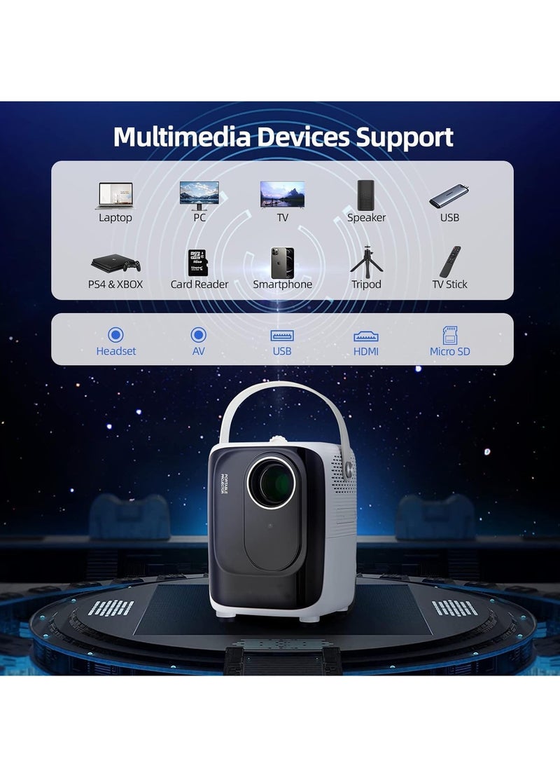 ELTRAZONE - 5G WiFi S10 Mini Projector – 1920x1080P Smart Projector with 8000 Lumens, Bluetooth, and Multimedia Support - Image 1