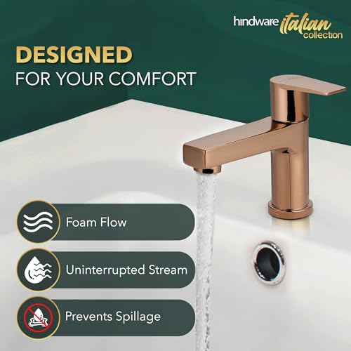 Hindware Italian Collection F360001RGD Element Pillar Cock,Brass with Rose Gold PVD Finish | 12-Year Manufacturer Warranty - Image 4