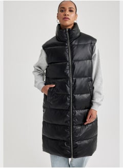 DeFacto Water-Proof Relax Fit Faux Leather Puffer Vest  - Image 1