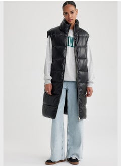 DeFacto Water-Proof Relax Fit Faux Leather Puffer Vest  - Image 4