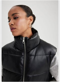 DeFacto Water-Proof Relax Fit Faux Leather Puffer Vest  - Image 3