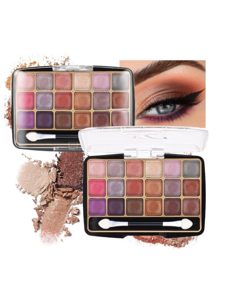 v c Eyeshadow Palettes, Palette Contouring Eye Shadow Pallets for Women, 18 Colors Glitter Pressed Eyeshadow Powder - Image 1