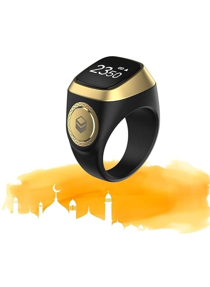 حلقة تسبيح ذكر ذكية، صلاة المسلمين، تذكير توقيت الصلاة، شاشة أوليد، عداد التسبيح، حلقة ذكية، تكنولوجيا يمكن ارتداؤها، مساحة رمادية مقاومة للماء 20 مم (أسود) - Image 5