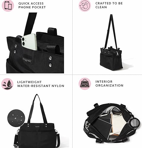 Baggallini The Only Bag - Multi-Compartment Crossbody Tote Bag for Women, Sterling Shimmer - Image 4