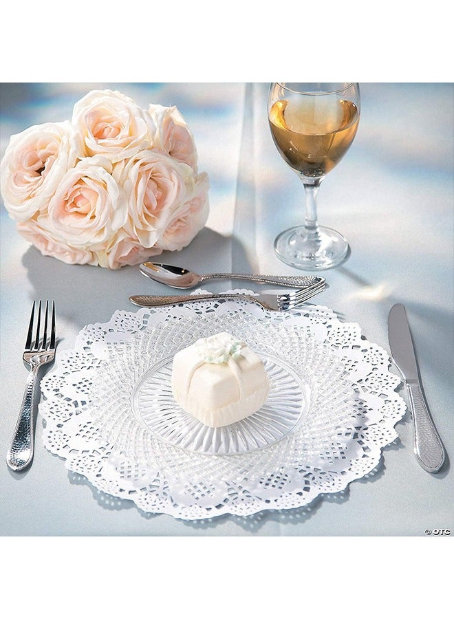 350 PCS Disposable Doilies Paper Lace Assorted Size Food Grade Decorative Placemats Add Elegance to Serving Tray Plates, Coffee, Cake, Desert, Table, Tableware Decoration (Round Rectangle Oval White) - Image 2