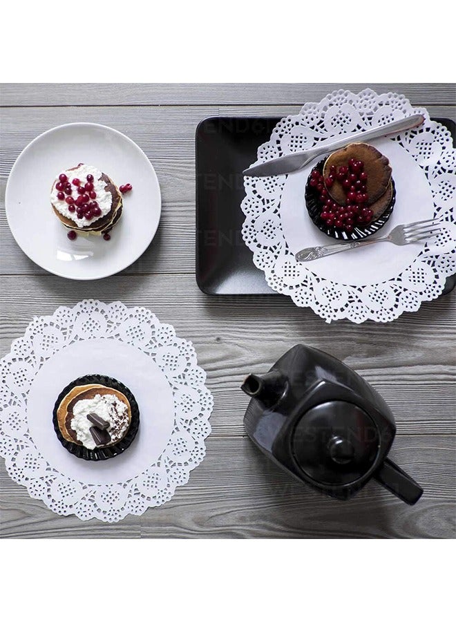 350 PCS Disposable Doilies Paper Lace Assorted Size Food Grade Decorative Placemats Add Elegance to Serving Tray Plates, Coffee, Cake, Desert, Table, Tableware Decoration (Round Rectangle Oval White) - Image 4