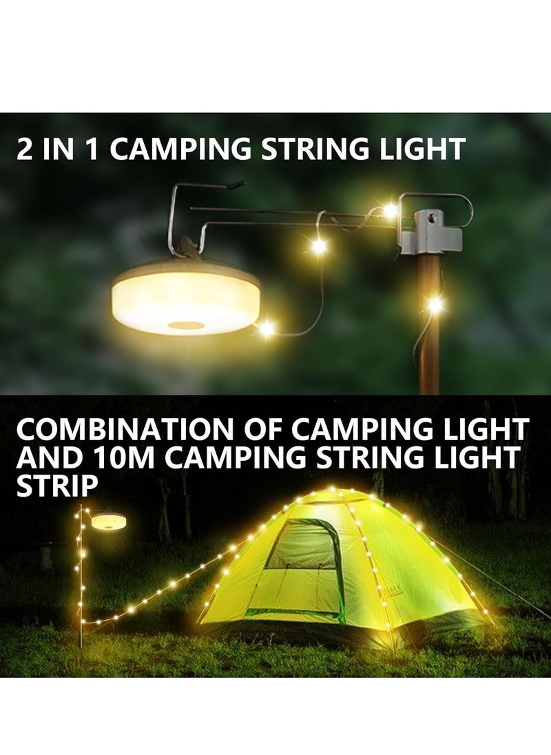 TIGER Portable Retractable Camping String Lights – 10m Waterproof LED Outdoor String Lights for Parties, Camping, Garden, and Patio – Warm White, Energy-Efficient, Portable & Convenient Lighting Solution - Image 2