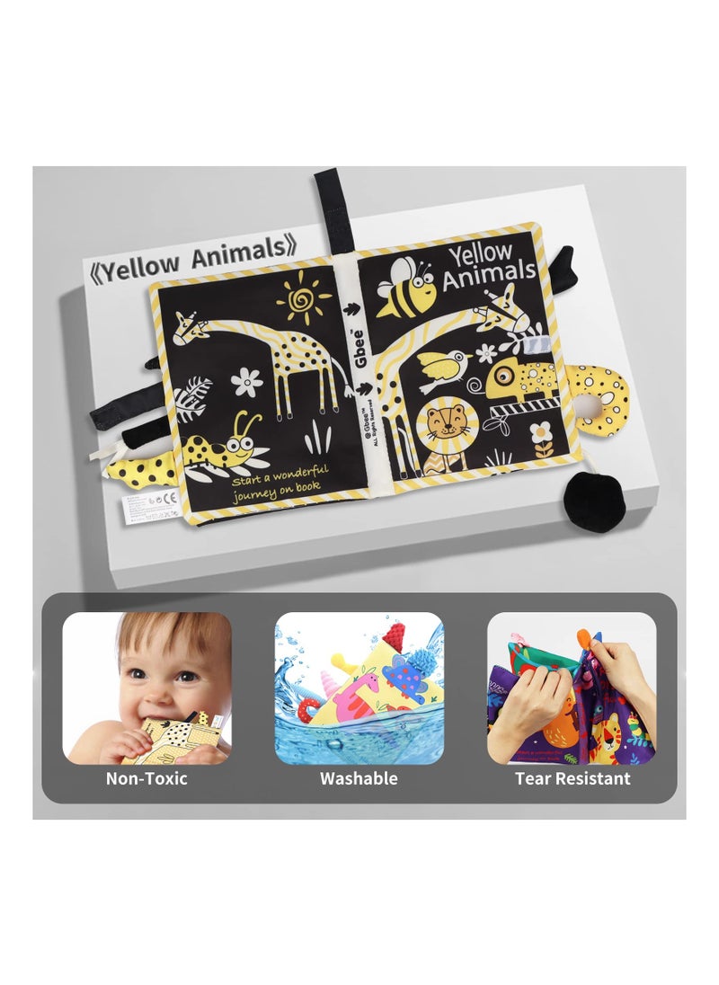 SYOSI - Crinkle Books for Babies 0 to 12 Months, MAKINGTEC Cute Forest Animal Soft Toy Baby Cloth Book with 3D Stereoscopic Animal Tail, Baby Cloth Books Touch And Feel Baby Sensory Book - Image 1