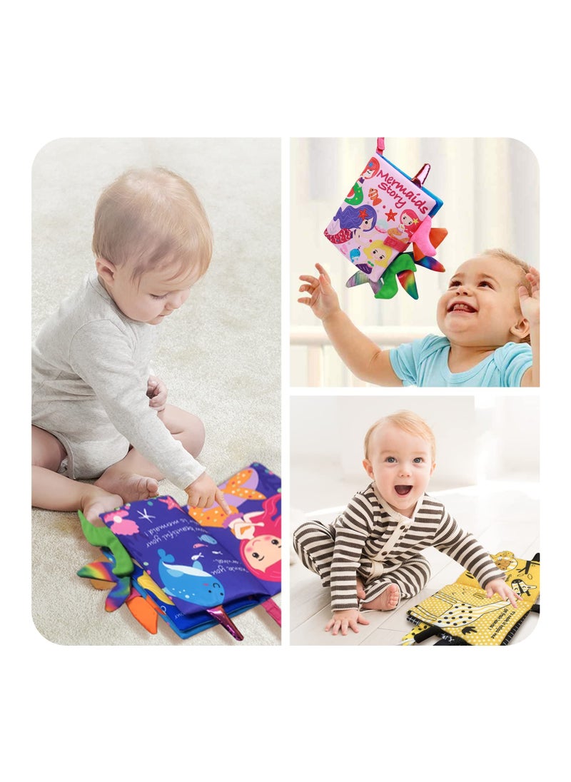 SYOSI - Crinkle Books for Babies 0 to 12 Months, MAKINGTEC Cute Forest Animal Soft Toy Baby Cloth Book with 3D Stereoscopic Animal Tail, Baby Cloth Books Touch And Feel Baby Sensory Book - Image 1