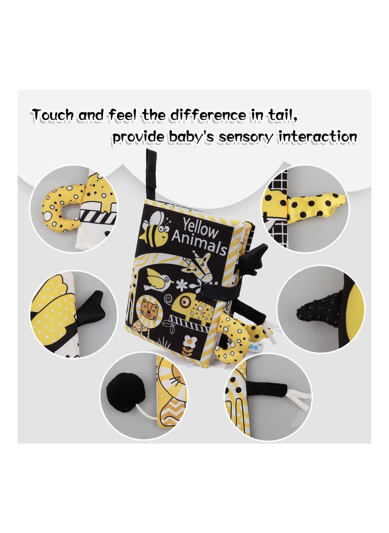 SYOSI - Crinkle Books for Babies 0 to 12 Months, MAKINGTEC Cute Forest Animal Soft Toy Baby Cloth Book with 3D Stereoscopic Animal Tail, Baby Cloth Books Touch And Feel Baby Sensory Book - Image 1