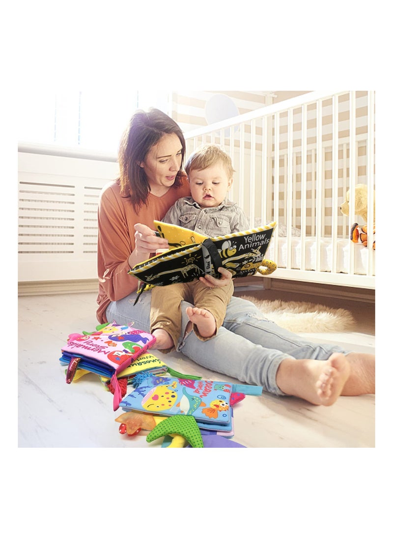 SYOSI - Crinkle Books for Babies 0 to 12 Months, MAKINGTEC Cute Forest Animal Soft Toy Baby Cloth Book with 3D Stereoscopic Animal Tail, Baby Cloth Books Touch And Feel Baby Sensory Book - Image 1