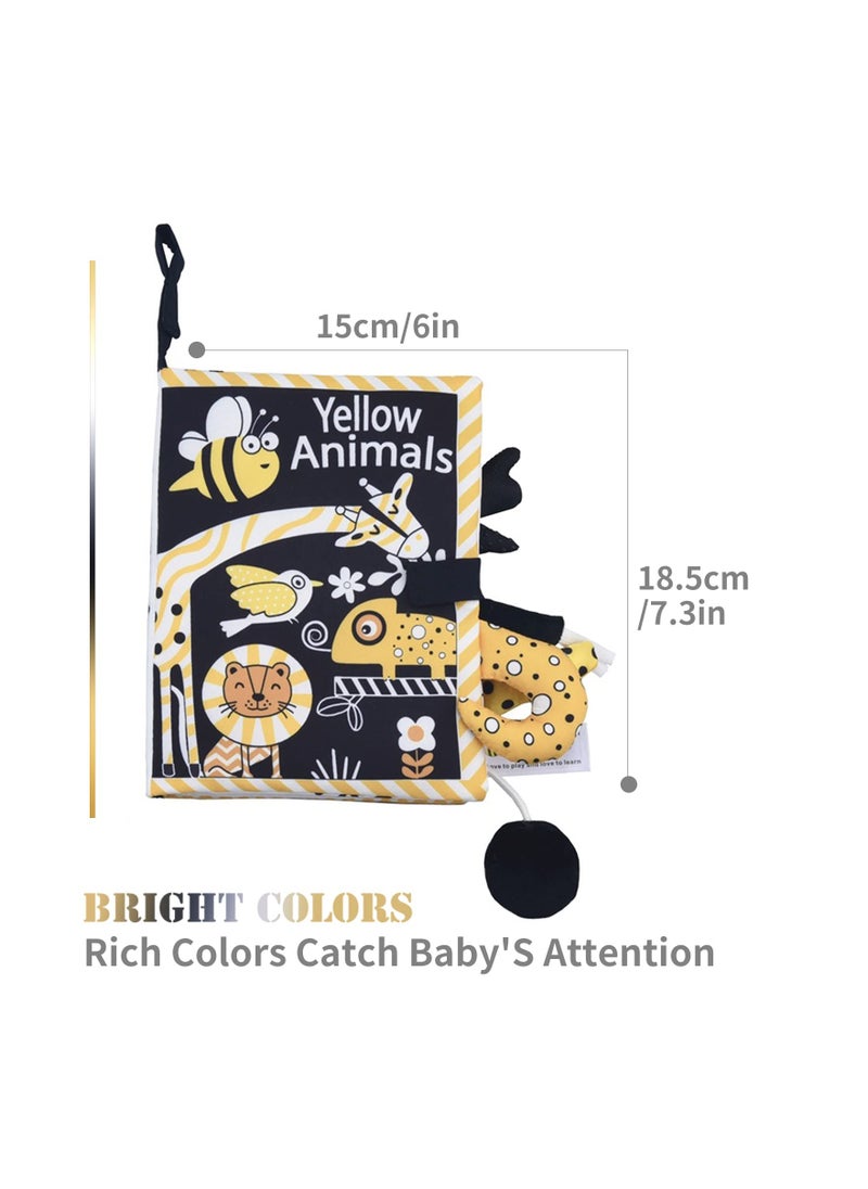 SYOSI - Crinkle Books for Babies 0 to 12 Months, MAKINGTEC Cute Forest Animal Soft Toy Baby Cloth Book with 3D Stereoscopic Animal Tail, Baby Cloth Books Touch And Feel Baby Sensory Book - Image 1