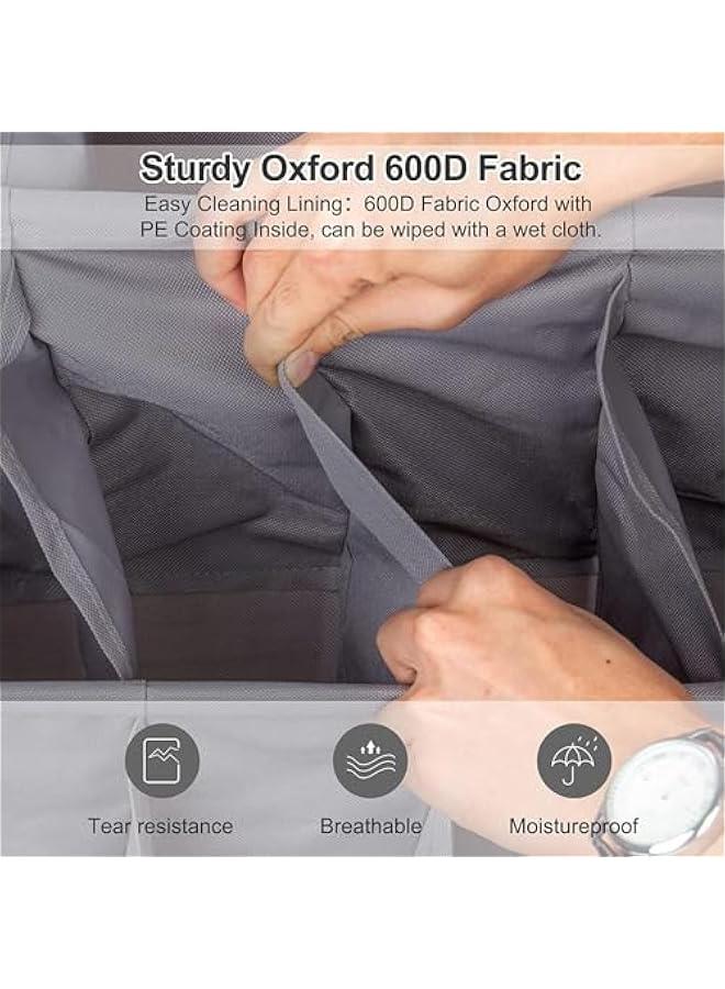 MIXDE Over the Door Shoe Organizer, 2 Pack Hanging Shoe Organizer,12 Large Pockets and 2 Larger Storage Various Compartments with 6 Hooks Shoe Storage Rack Organizer for Shoes, Home Accessories,GREY - Image 5