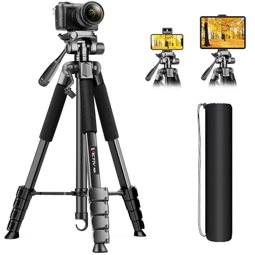 Victiv 68" Tripod Stand for Phone, Tripod Mobile Holder, Universal Phone/Camera/DSLR Tripod Stand for Video Recording, Travel, Vlogging, Compatible iPhone Samsung Galaxy Xiaomi Vivo Canon - Image 1